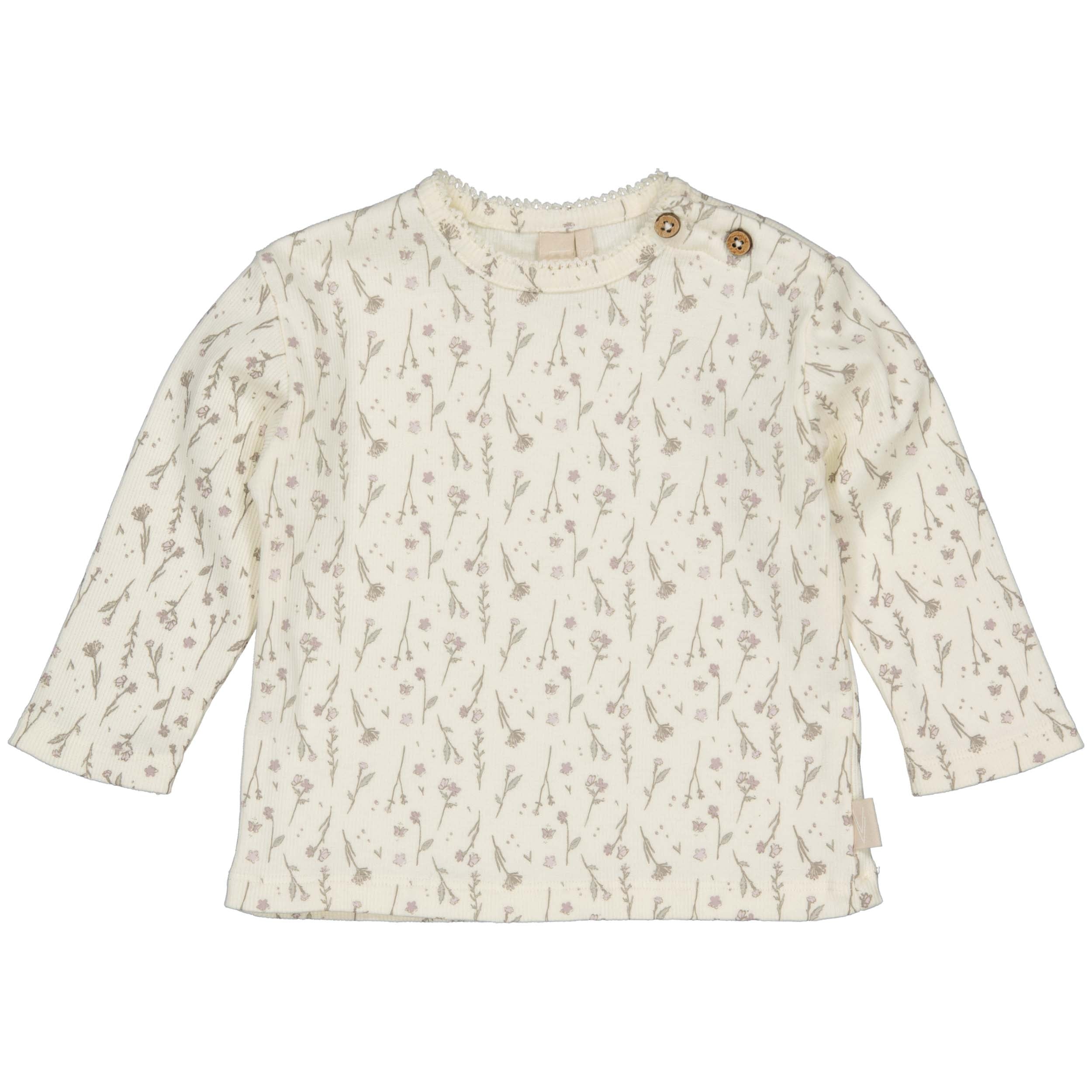 Shirt Wit | AOP White Flower