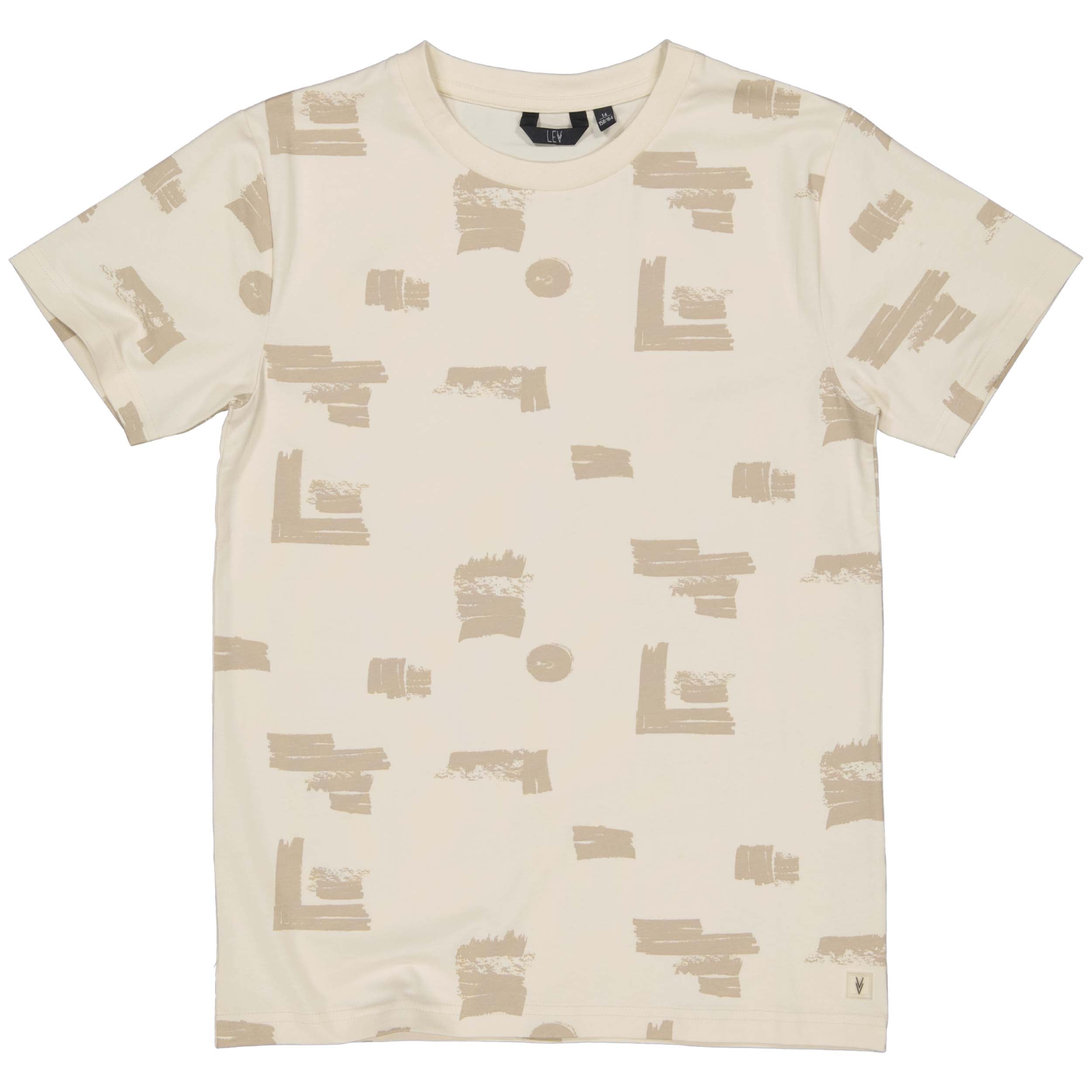 Shirt Bruin | AOP Taupe Sketch
