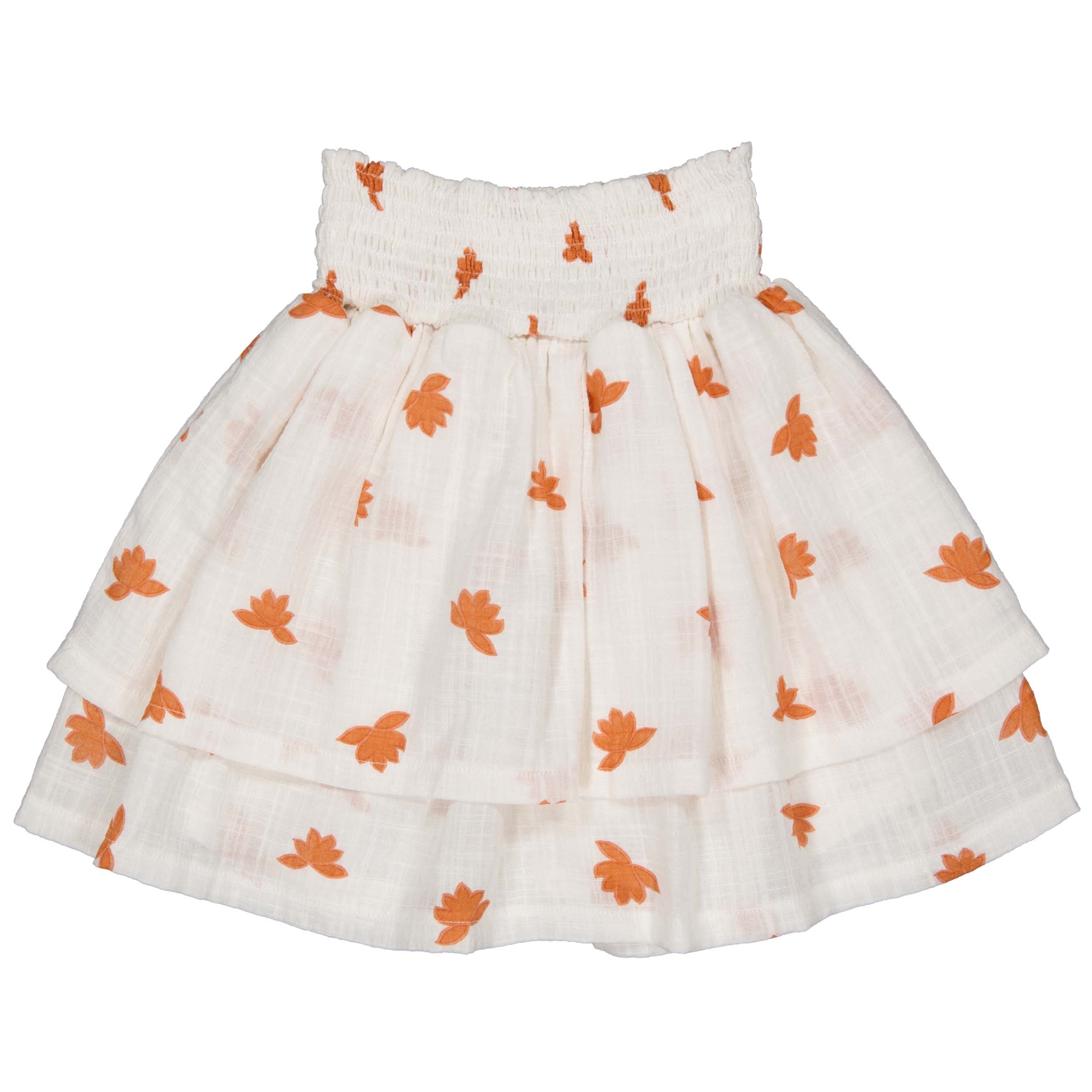 Rok Wit met bloemen | AOP Orange Flower