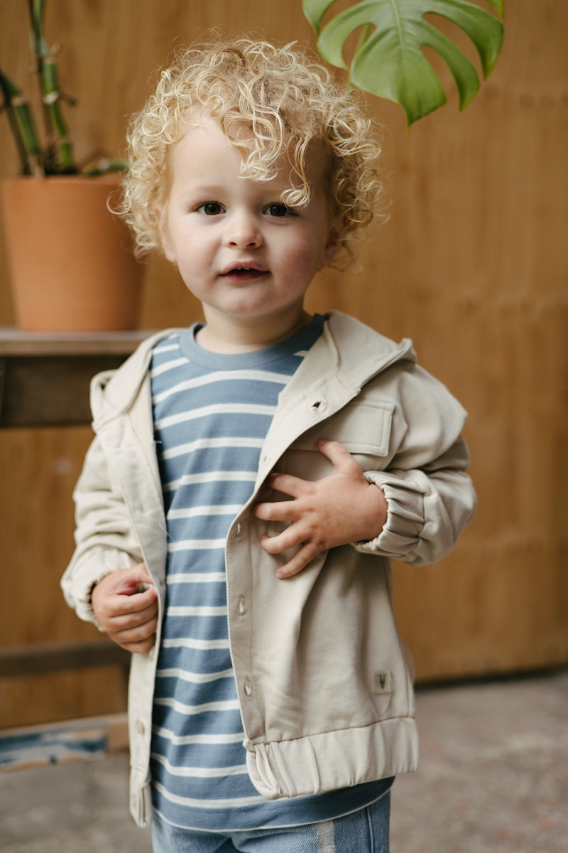 Shirt Blauw met witte strepen | AOP Sand Stripe