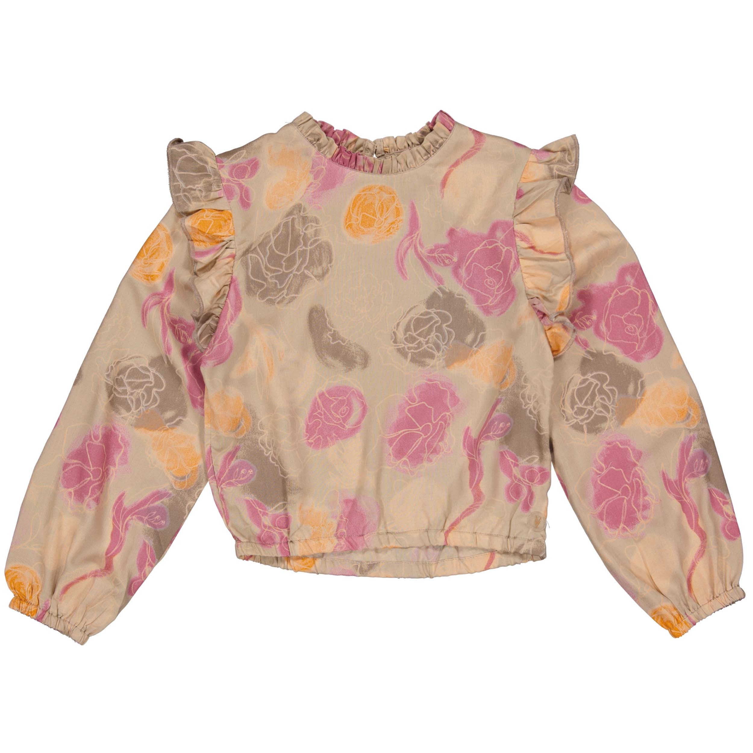 Shirt Beige met bloemen | AOP Sand Flower