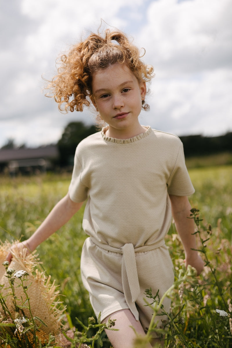Broek Beige | AOP Taupe Graphic