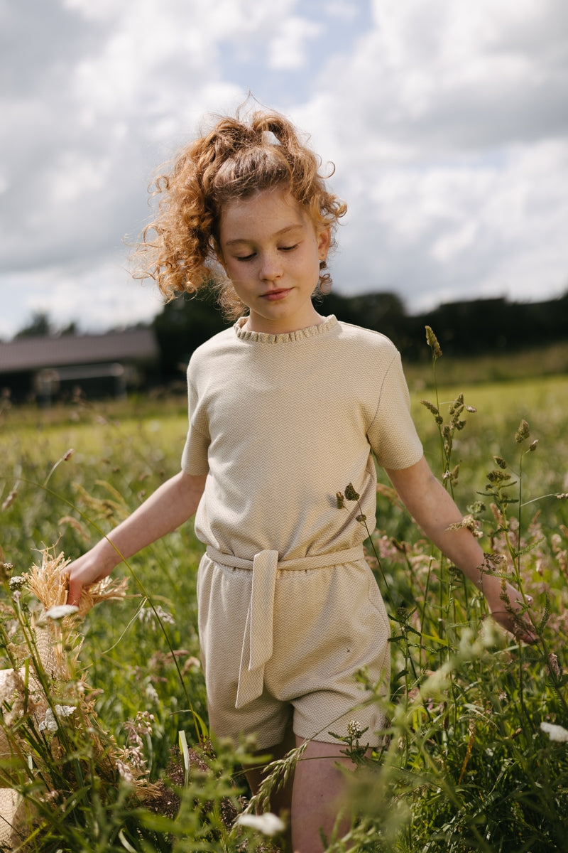 Broek Beige | AOP Taupe Graphic
