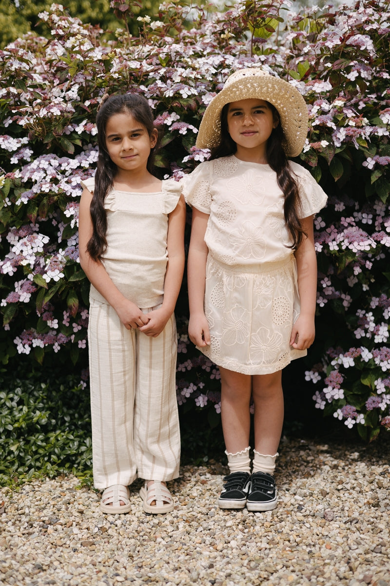 Broek Beige | AOP Taupe Stripe
