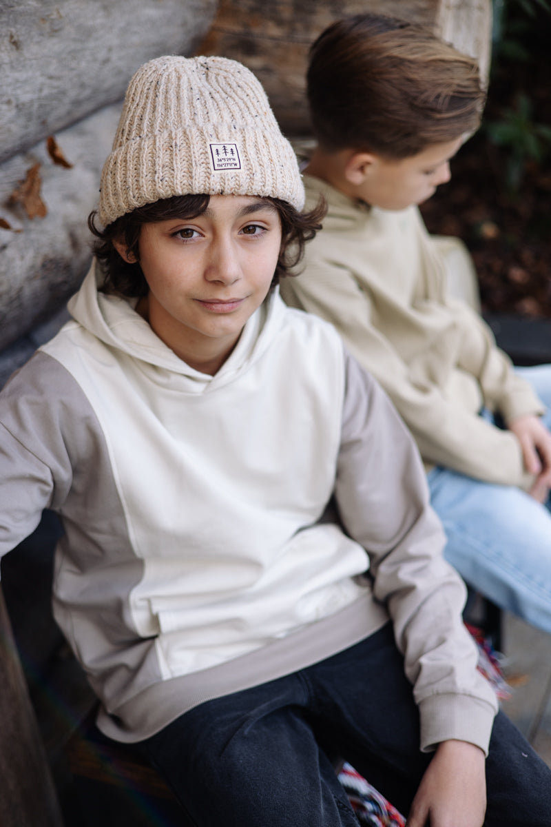 Hoodie sweater taupe | Taupe