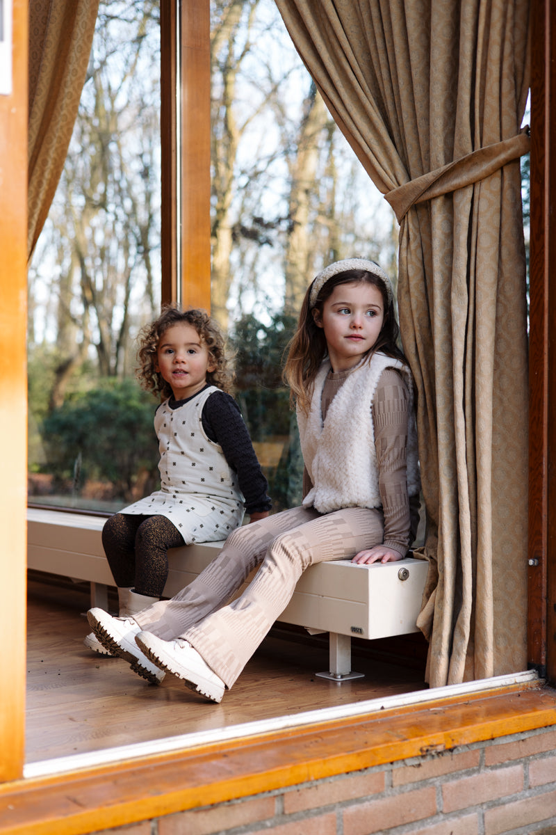 Jurk all over print creme | AOP Cream Shapes