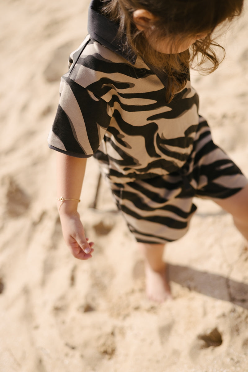 Shortsleeve Sweater | AOP Grey ANimal