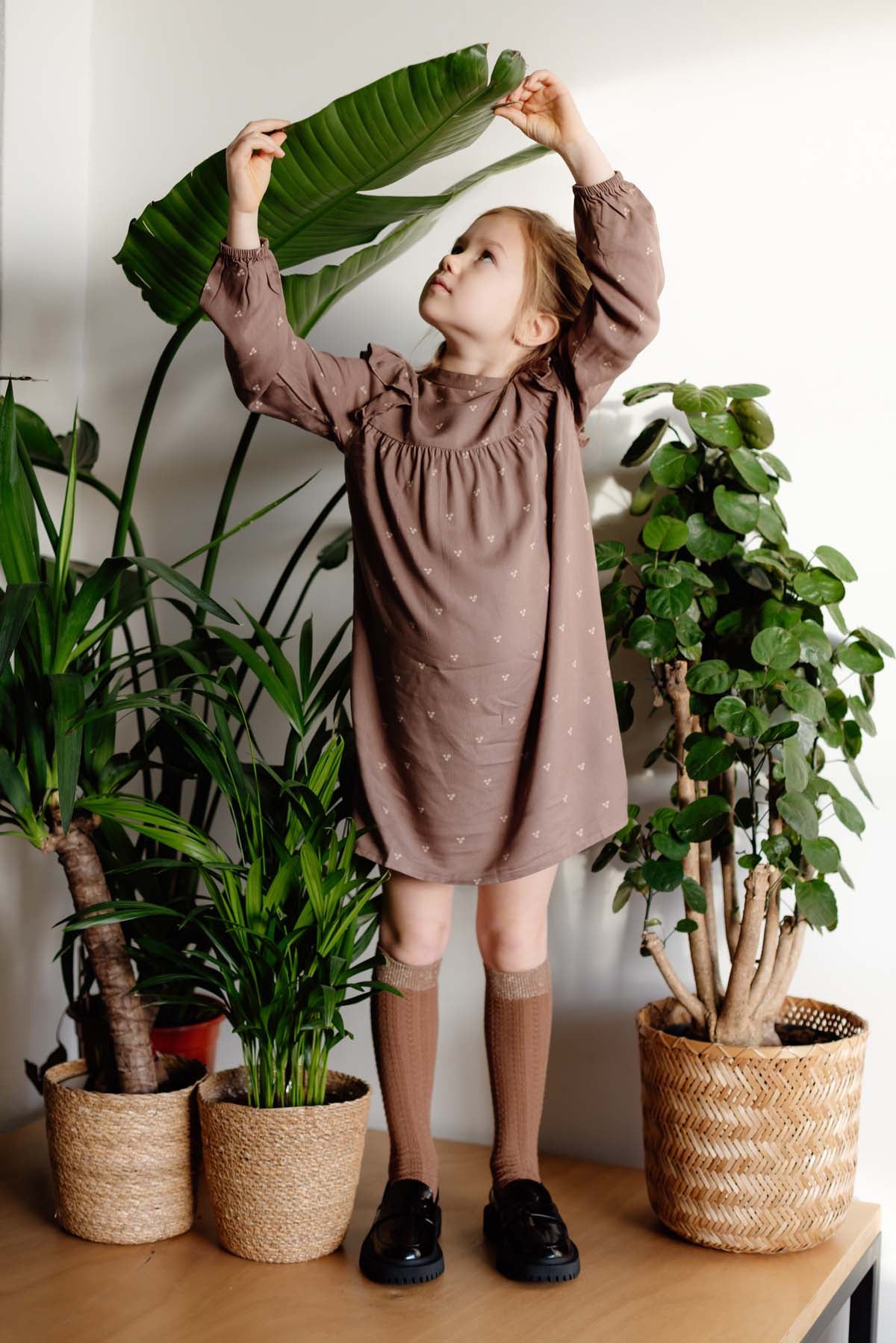 DRESS | AOP Brown Flower