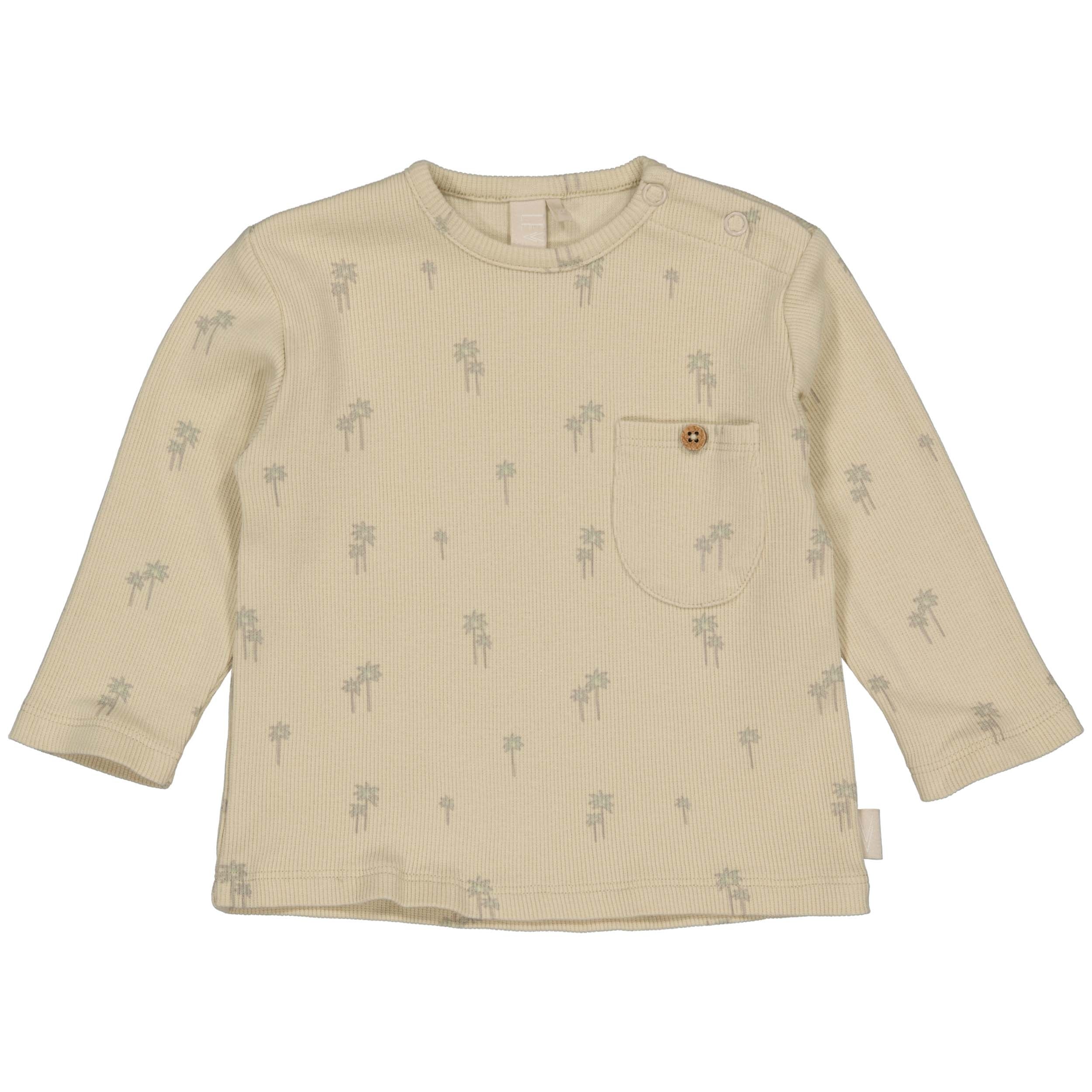 Shirt Beige with green | AOP Green Sketch