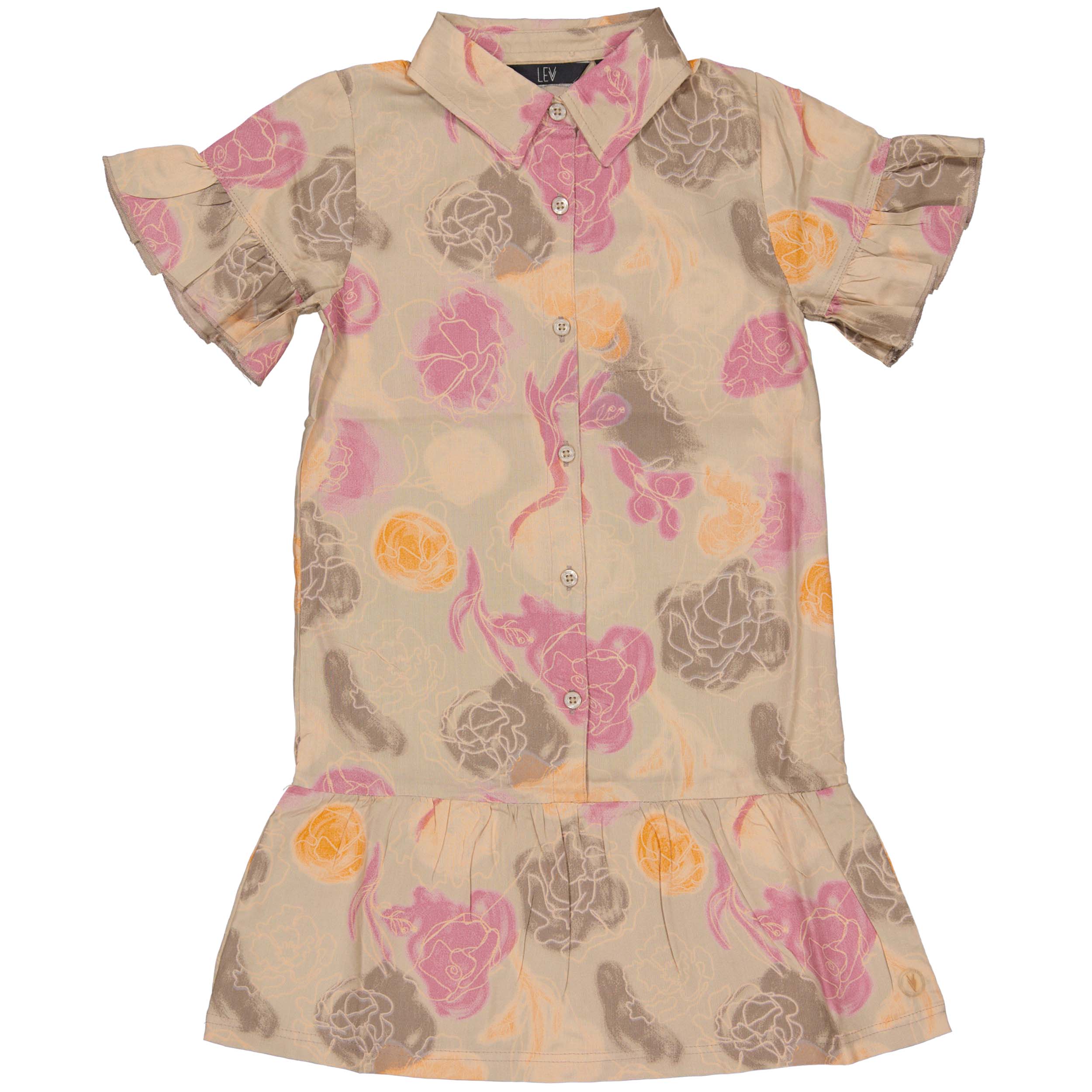 Dress Cream with flowers | AOP Sand Flower