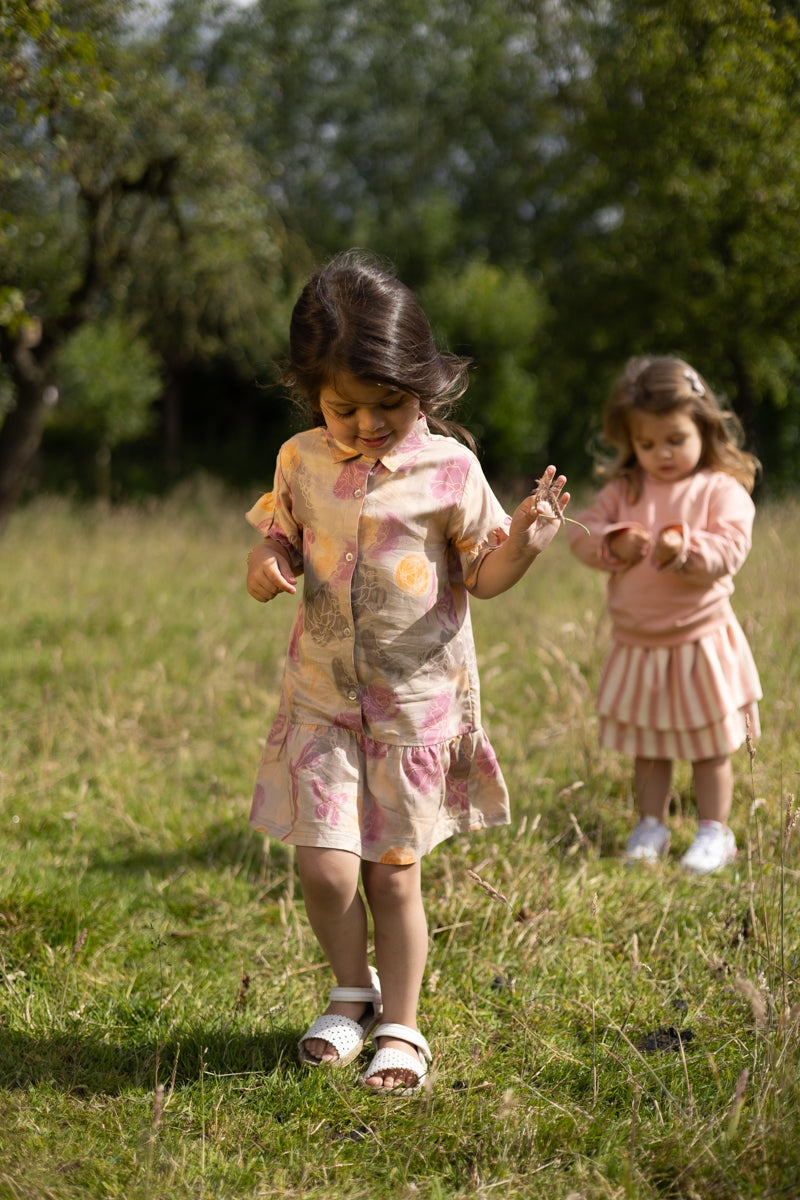 Dress Cream with flowers | AOP Sand Flower