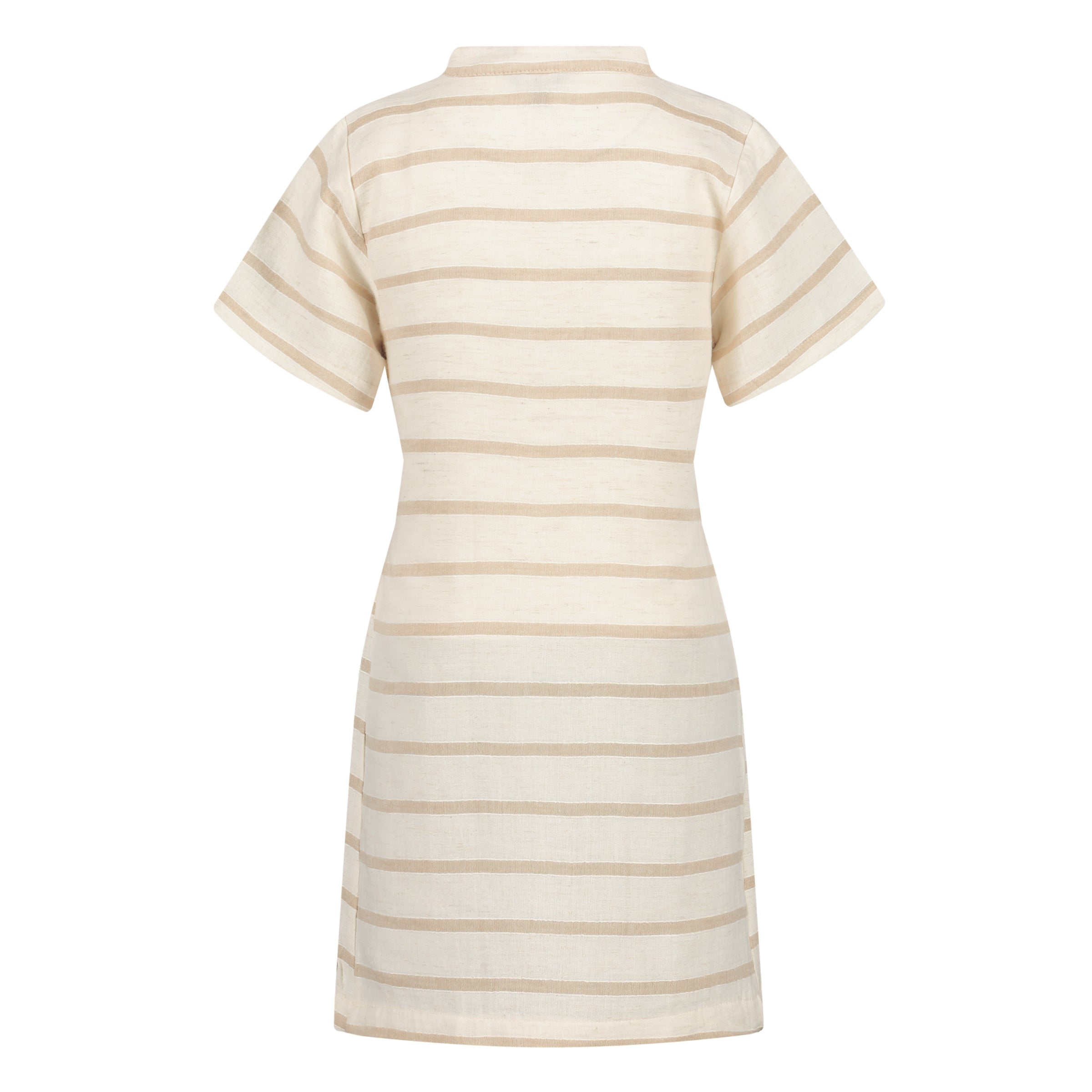 Dress Beige | AOP Taupe Stripe