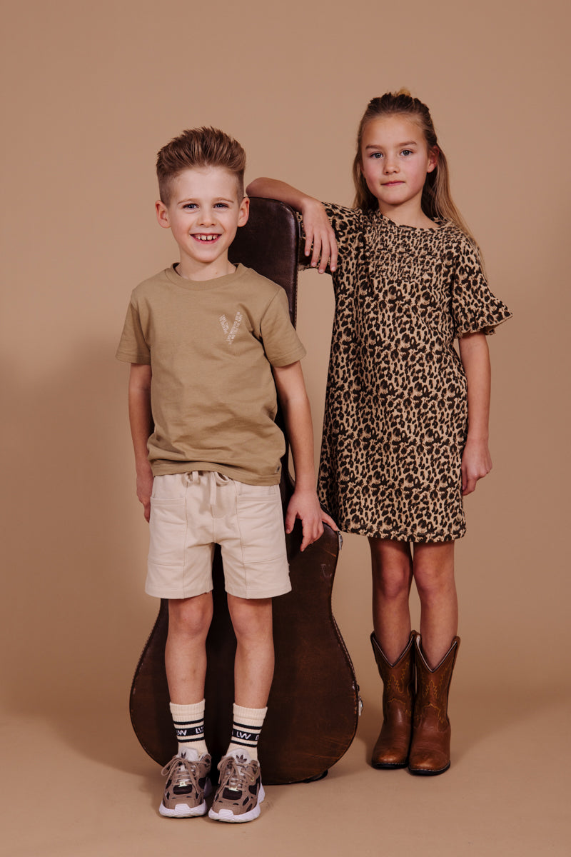 DRESS | AOP Taupe Animal