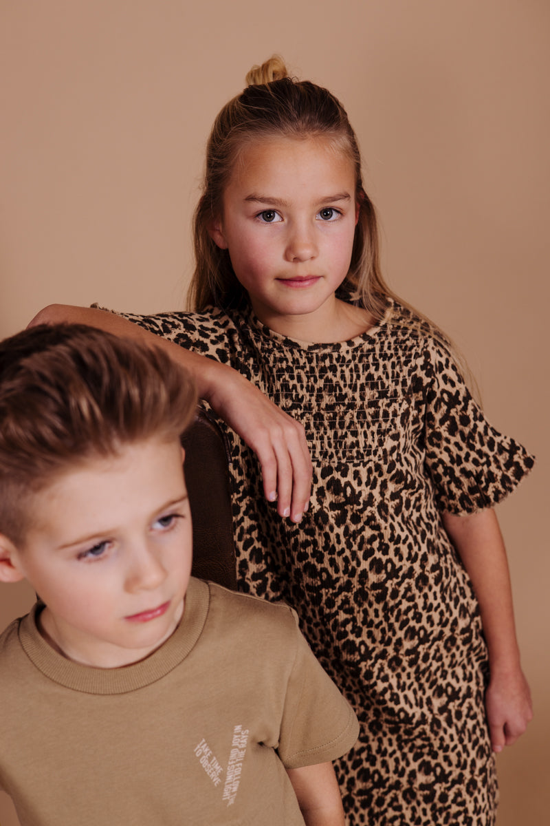 DRESS | AOP Taupe Animal