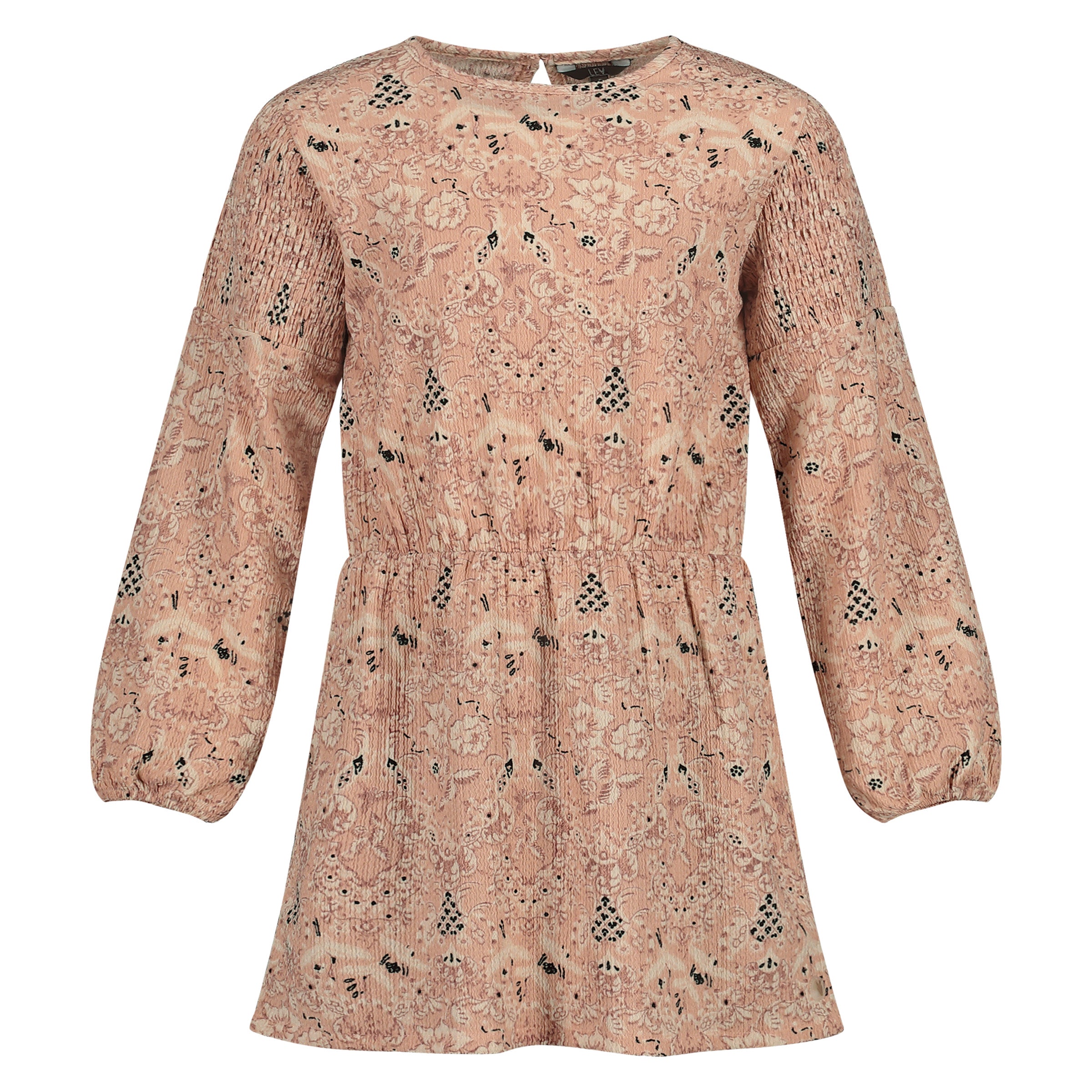 Jurk all over print | AOP Pink Leaves