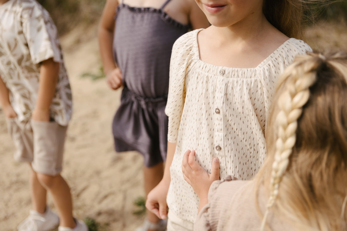 Blouse | AOP Taupe Dot