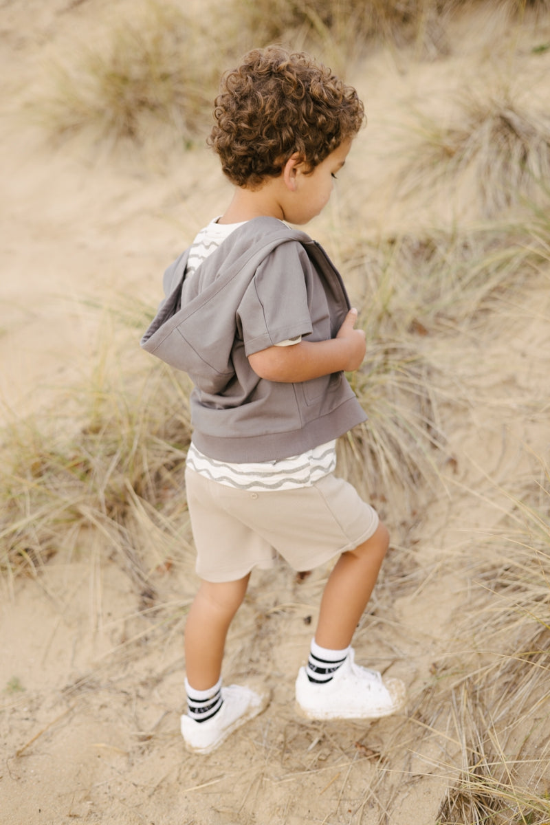 Shortsleeve Cardigan | Grey Charcoal