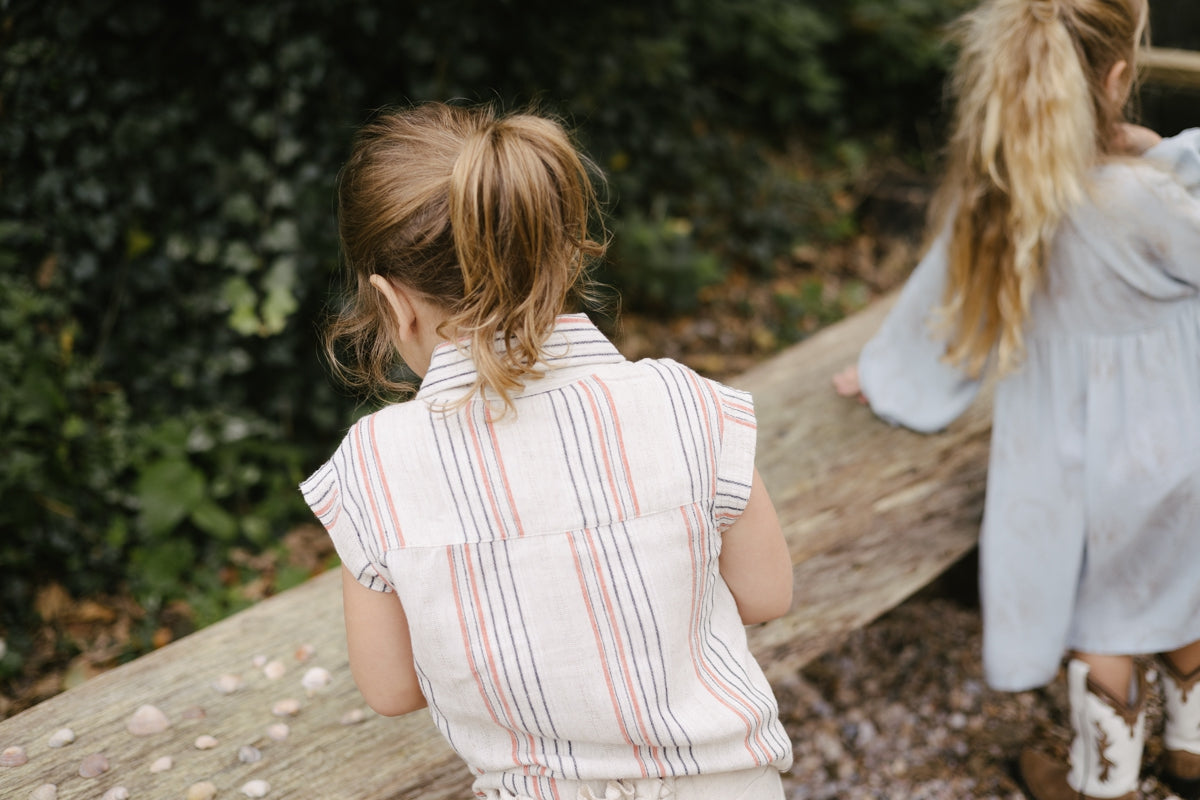 Blouse | AOP Taupe Stripe